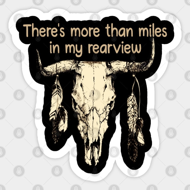 There's more than miles in my rearview Feathers Bull Skull Music Sticker by Chocolate Candies